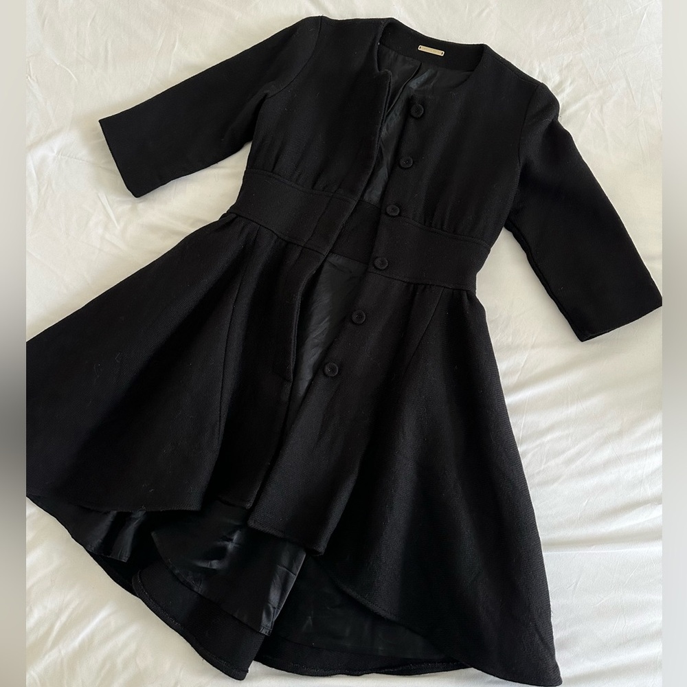 LOEFFLER RANDALL | Black Wool Blend Pea Coat